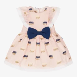 Hucklebones London Pink Jacquard Baby Dress Set
