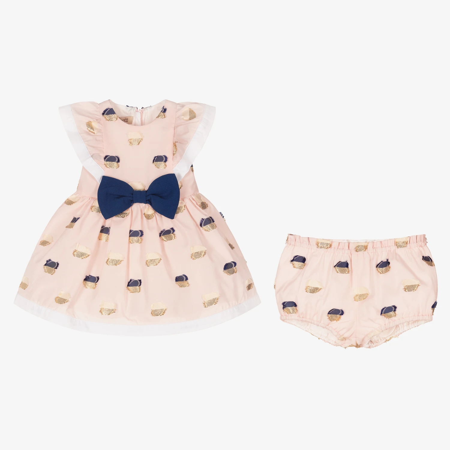 Hucklebones London Pink Jacquard Baby Dress Set 6 Hucklebones London Pink Jacquard Baby Dress Set - Image 4