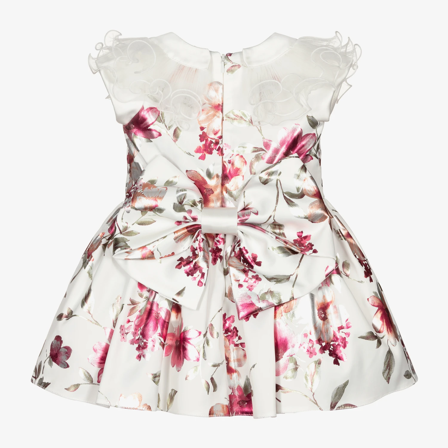 Junona Baby White Floral Satin Dress 5 Junona Baby White Floral Satin Dress - Image 3