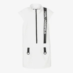 KARL LAGERFELD KIDS Teen Girls White Logo Mini Dress