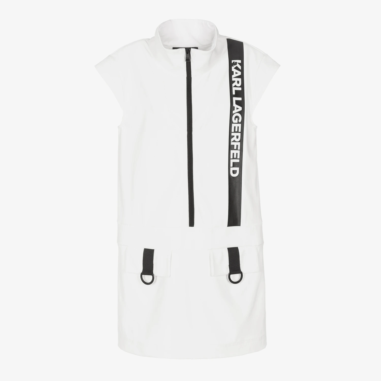 KARL LAGERFELD KIDS Teen Girls White Logo Mini Dress 3 KARL LAGERFELD KIDS Teen Girls White Logo Mini Dress