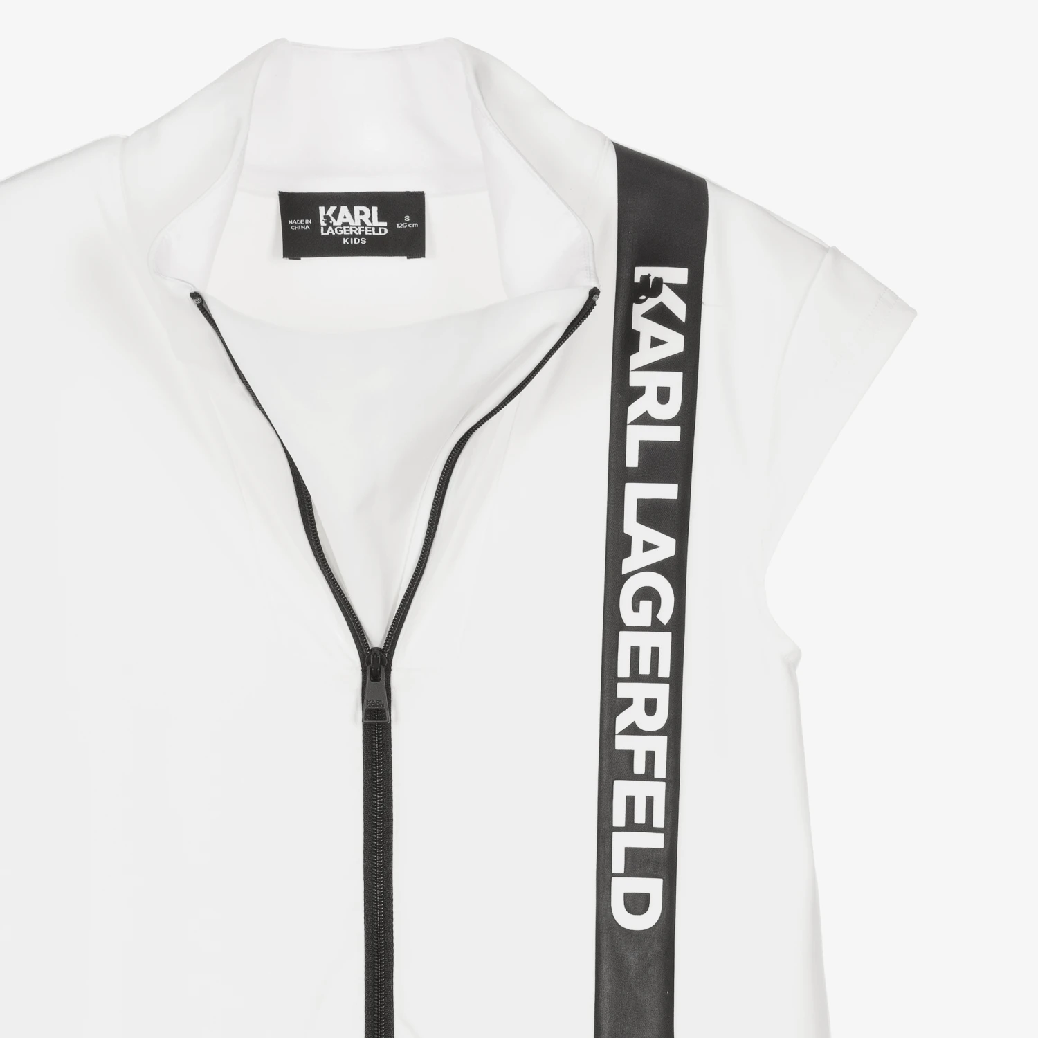 KARL LAGERFELD KIDS Teen Girls White Logo Mini Dress 5 KARL LAGERFELD KIDS Teen Girls White Logo Mini Dress - Image 3