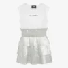 KARL LAGERFELD KIDS Teen Girls White & Silver Logo Dress -Deals Mirth Garb Store karl lagerfeld kids teen girls white silver logo dress 504991 2aa14e359ba5539f6584cd9a5302aaa205839e26
