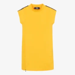 KARL LAGERFELD KIDS Teen Girls Yellow Jersey Logo Dress