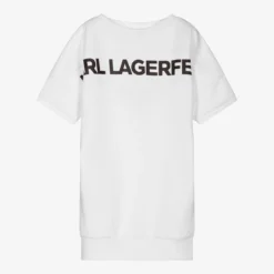 KARL LAGERFELD KIDS Teen White Sweatshirt Dress