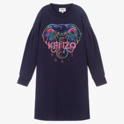 KENZO KIDS Teen Girls Blue Elephant Dress