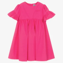 KENZO KIDS Teen Girls Fuchsia Pink Cotton Dress