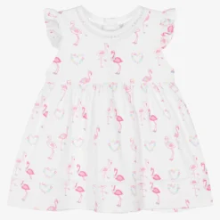 Kissy Kissy Baby Girls Flowers N Flamingos Dress