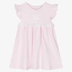 Kissy Kissy Baby Girls Pink Piqué Bunny Rabbits Dress