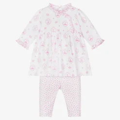 Kissy Kissy Baby Girls White Rosebuds Dress Set