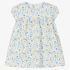 Kissy Kissy Girls Blue Pima Cotton Floral Fantasy Dress