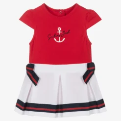 Lapin House Baby Girls Red & White Dress