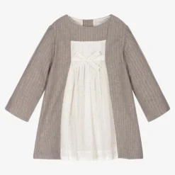 Laranjinha Baby Girls Grey Sparkle Dress