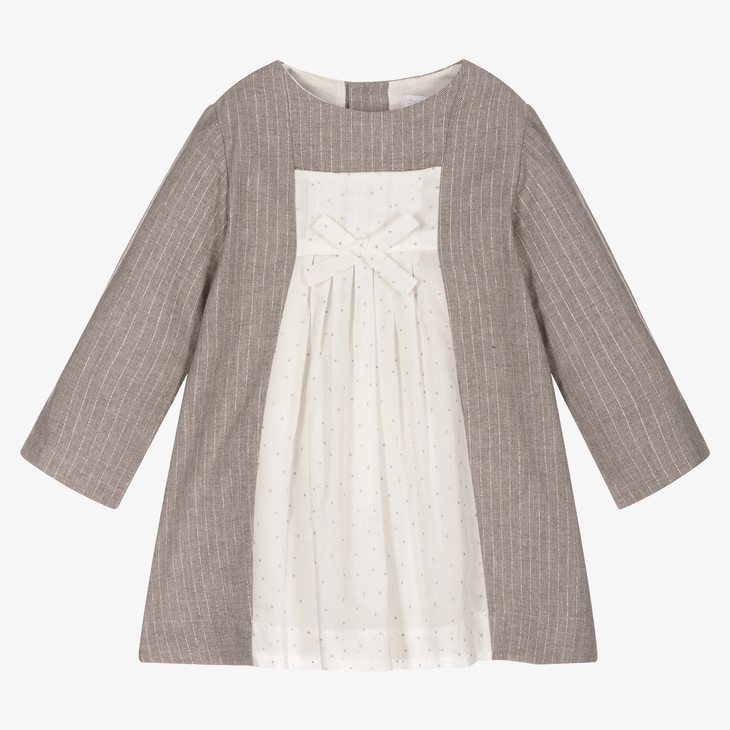 Laranjinha Baby Girls Grey Sparkle Dress 3 Laranjinha Baby Girls Grey Sparkle Dress