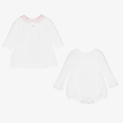 Laranjinha Baby Girls White Dress Set
