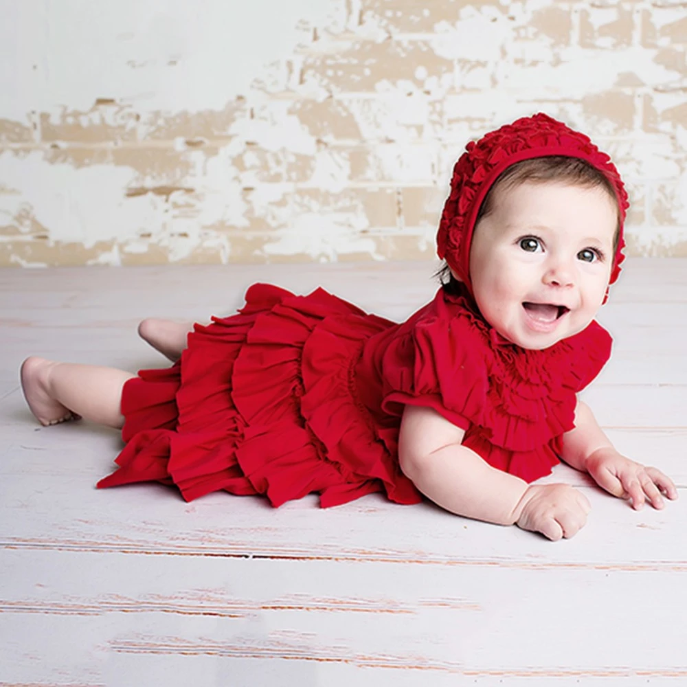 Lemon Loves Layette Baby Girls Red 'Jane' Dress 4 Lemon Loves Layette Baby Girls Red 'Jane' Dress - Image 2