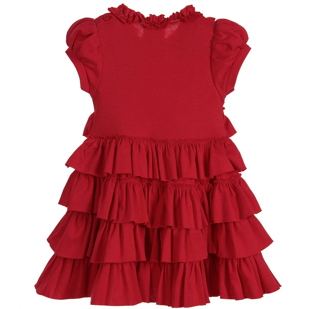 Lemon Loves Layette Baby Girls Red 'Jane' Dress 5 Lemon Loves Layette Baby Girls Red 'Jane' Dress - Image 3
