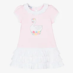 Magnolia Baby Baby Girls Pink Swan Dress Set