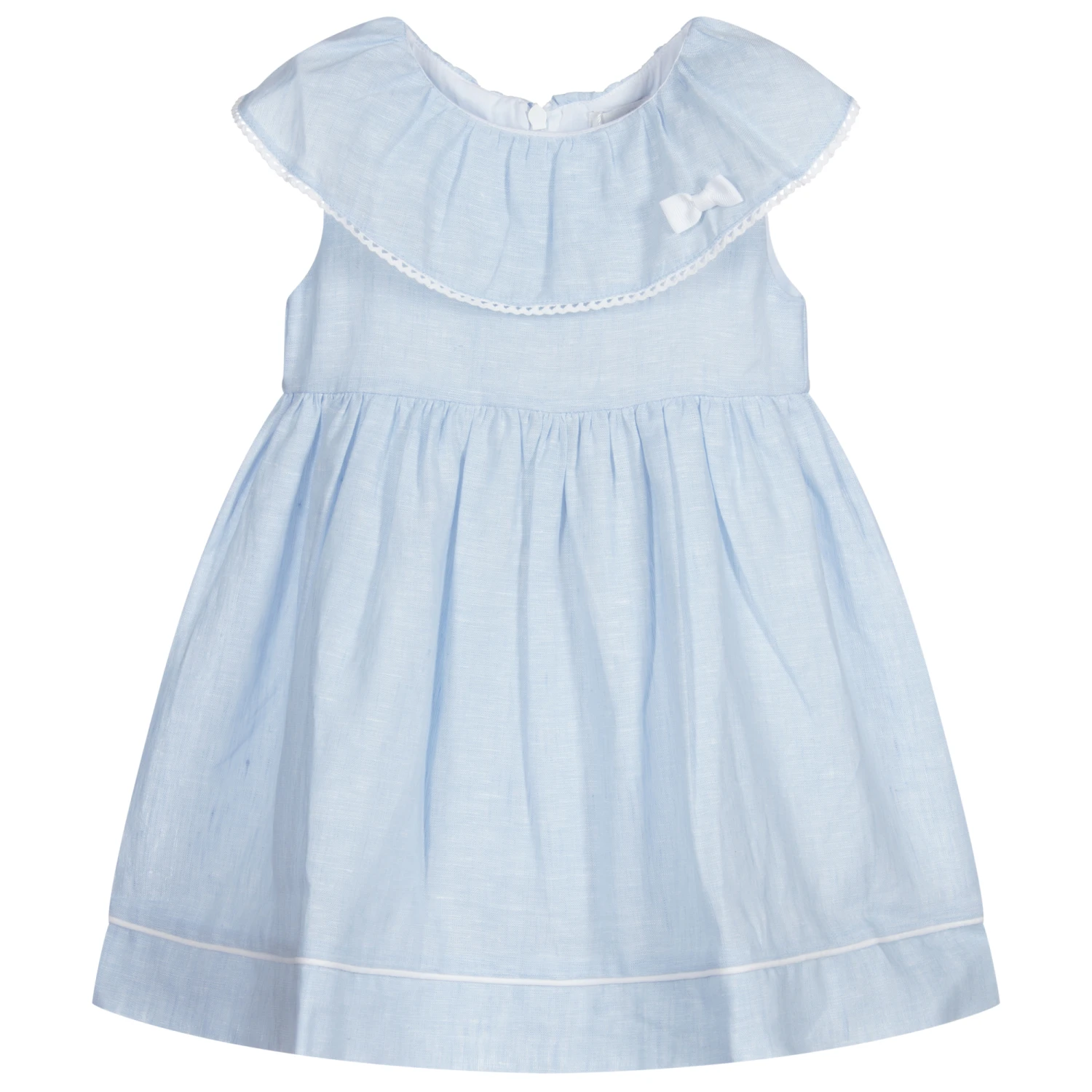 Magnolia Baby Girls Blue Linen Dress 3 Magnolia Baby Girls Blue Linen Dress