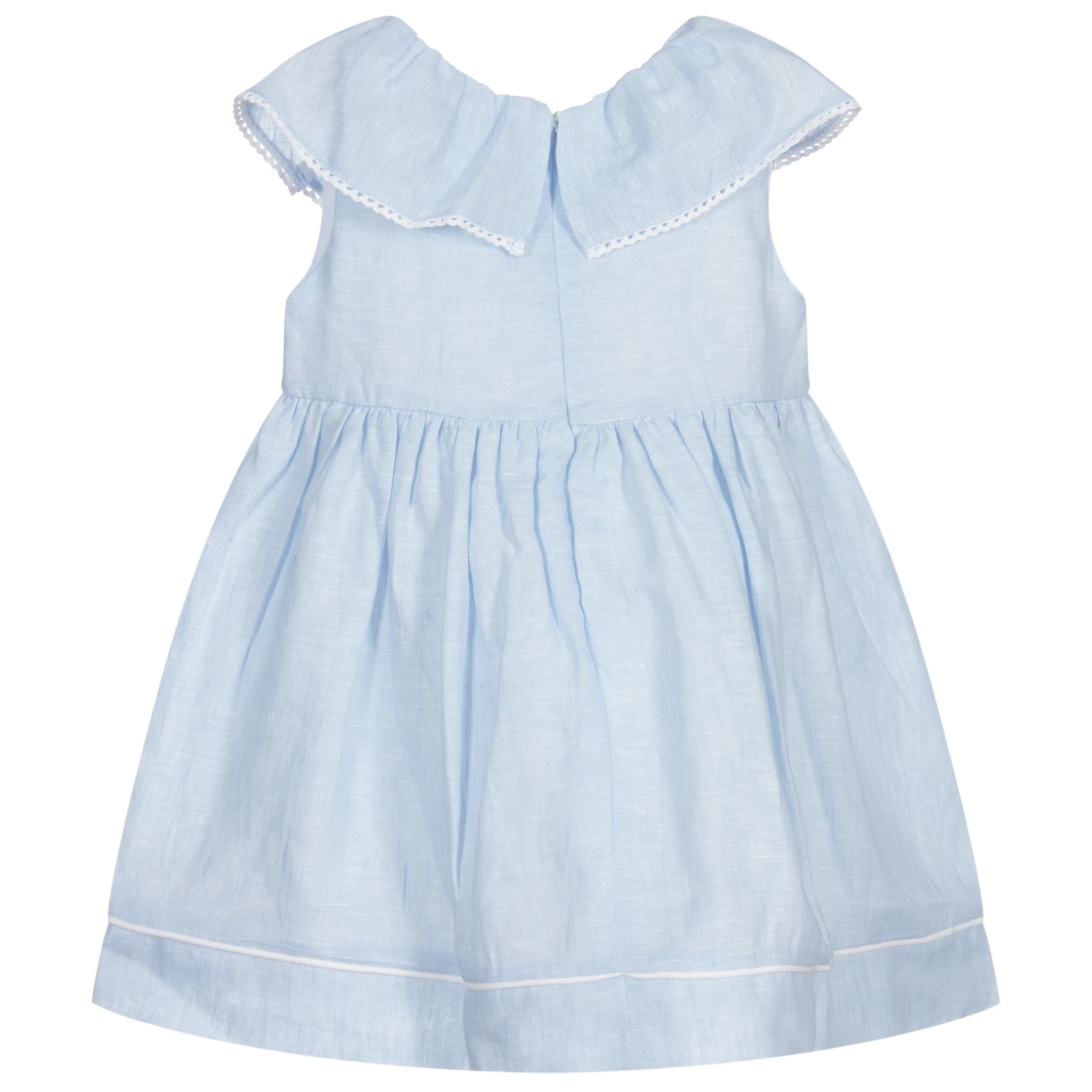 Magnolia Baby Girls Blue Linen Dress 4 Magnolia Baby Girls Blue Linen Dress - Image 2