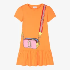 MARC JACOBS Teen Girls Orange Snapshot Bag Dress