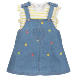 Mayoral Newborn Baby Denim Dress Set