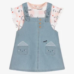 Mayoral Newborn Baby Girls Denim Dress Set