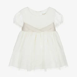 Mayoral Baby Girls Ivory Glitter Tulle Dress
