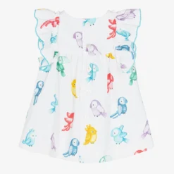 Mayoral Baby Girls White Cotton Parrot Dress -Deals Mirth Garb Store mayoral baby girls white cotton parrot dress 496091 f67041df4367783f04fa62c077272b663bee14a0