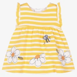Mayoral Newborn Baby Girls Yellow Jersey Dress