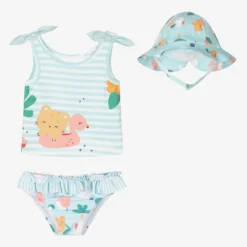 Mayoral Newborn Blue Beach Dress Set