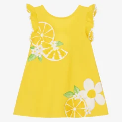 Mayoral Girls Yellow Cotton Lemon Dress