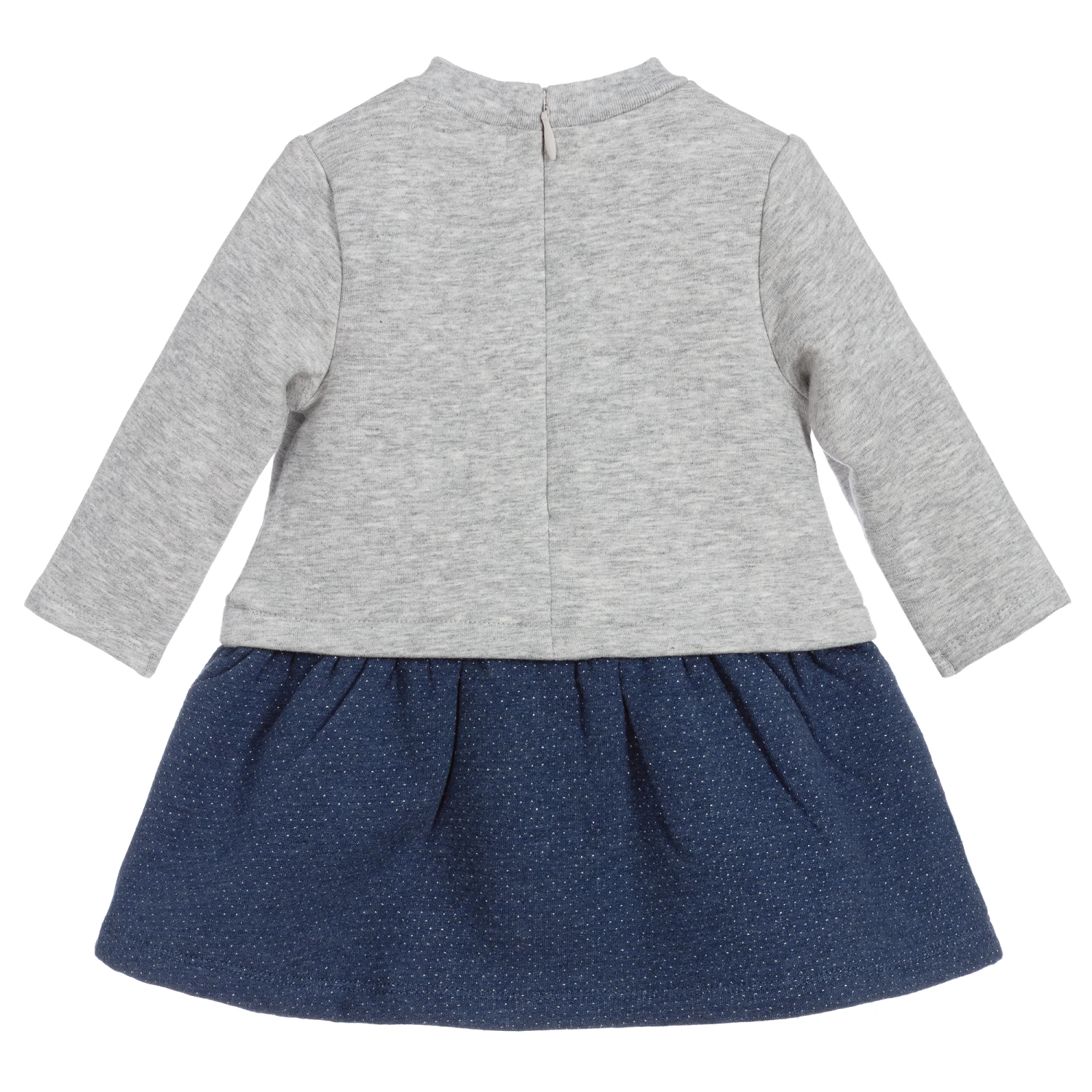 Mayoral Newborn Grey & Blue Jersey Dress 4 Mayoral Newborn Grey & Blue Jersey Dress - Image 2