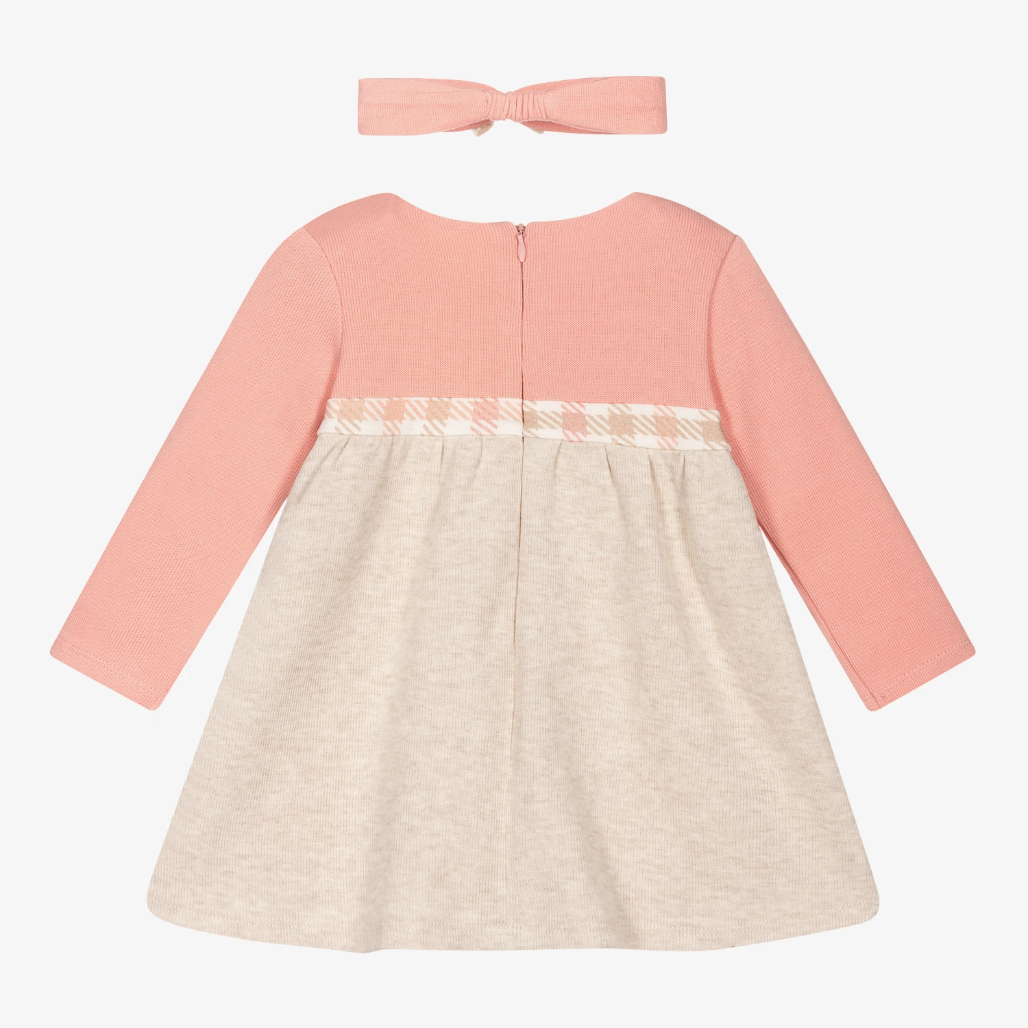 Mayoral Newborn Pink & Beige Cotton Dress Set 4 Mayoral Newborn Pink & Beige Cotton Dress Set - Image 2