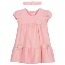 Mayoral Newborn Pink Cotton Baby Dress Set