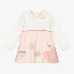 Mayoral Newborn Pink & Ivory Knitted Dress
