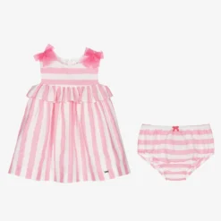 Mayoral Newborn Pink & Ivory Striped Dress Set -Deals Mirth Garb Store mayoral pink ivory striped dress set 446607 126d1aee38730fda47058d99b0fcf6ab95c4aecf
