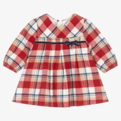 Mayoral Newborn Red Check Cotton Baby Dress