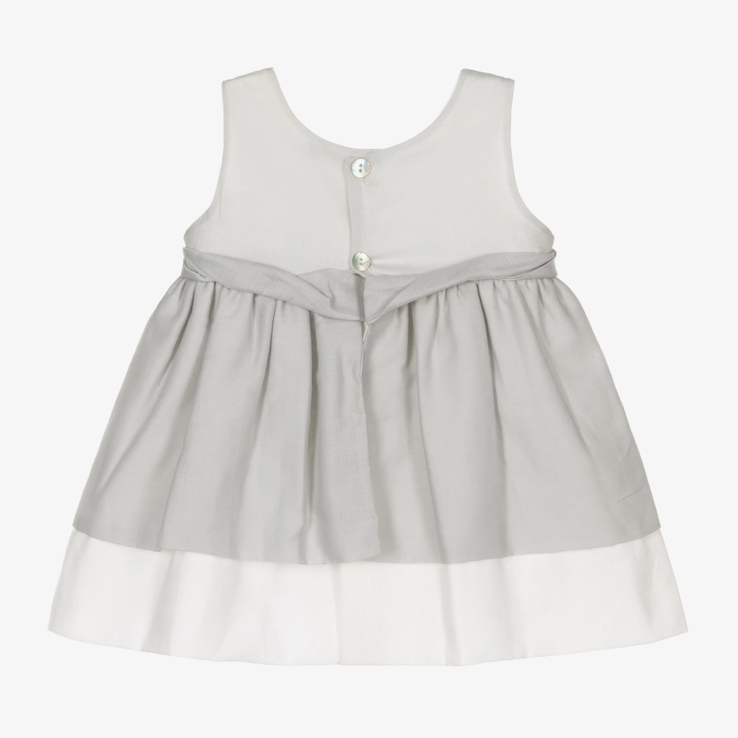 Mebi Baby Girls Grey Cotton Dress 4 Mebi Baby Girls Grey Cotton Dress - Image 2