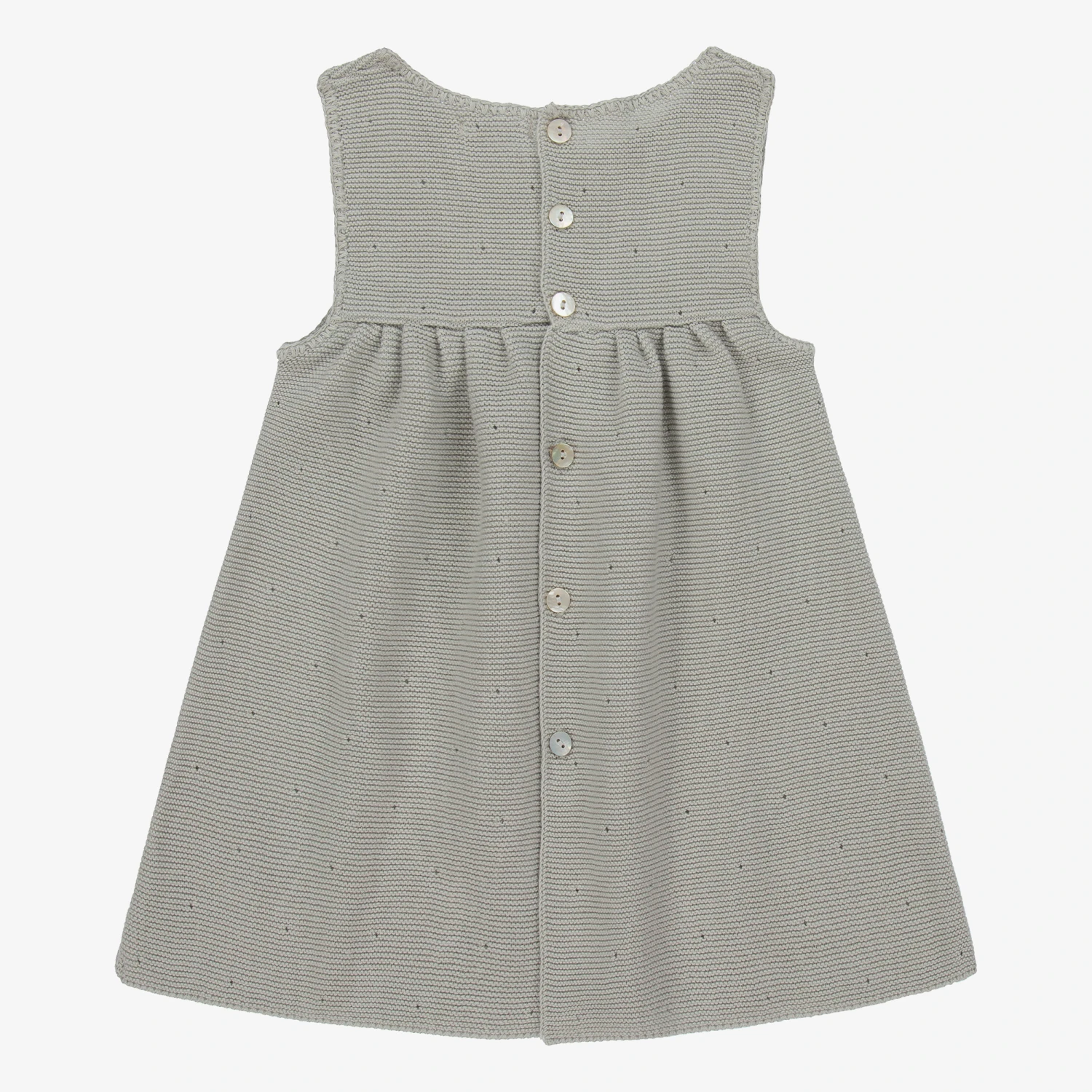 Mebi Grey Cotton Knit Baby Dress 4 Mebi Grey Cotton Knit Baby Dress - Image 2