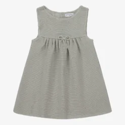 Mebi Grey Cotton Knit Baby Dress