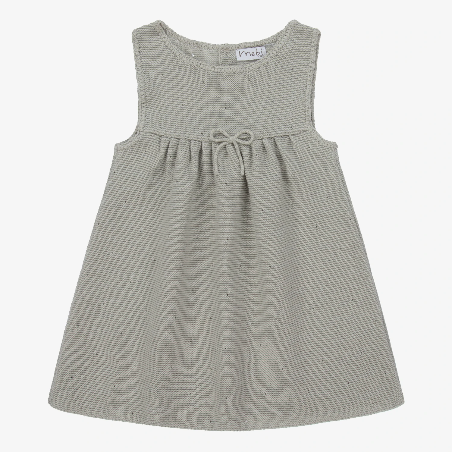Mebi Grey Cotton Knit Baby Dress 3 Mebi Grey Cotton Knit Baby Dress
