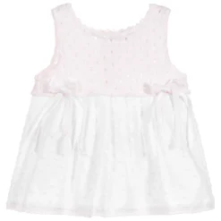 Mebi Pink & White Baby Dress Set