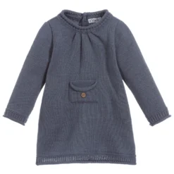 Mebi Slate Blue Knitted Baby Dress