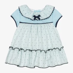 Miranda Baby Girls Blue Striped Dress