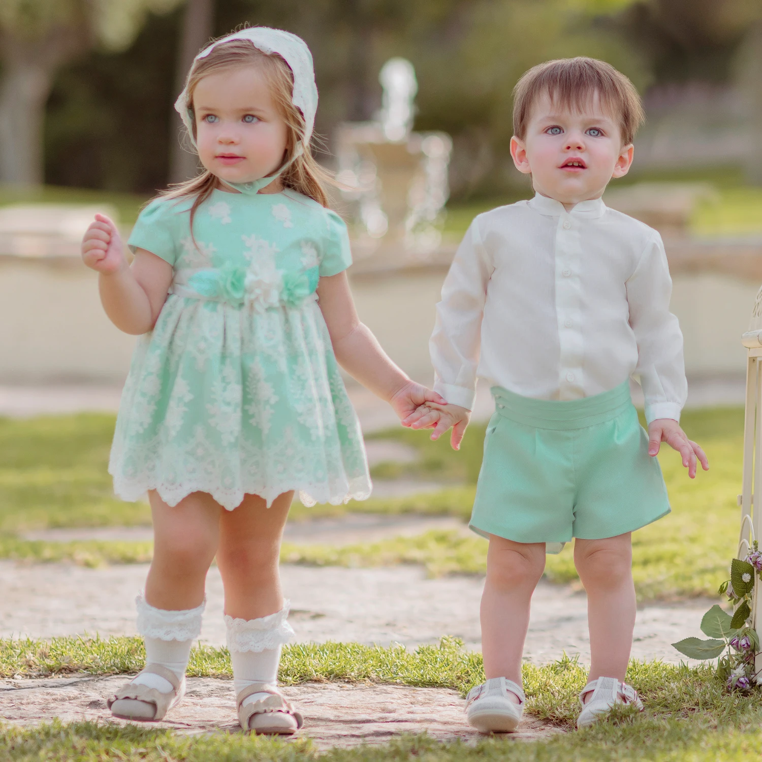 Miranda Baby Girls Green Lace Dress Set 4 Miranda Baby Girls Green Lace Dress Set - Image 2