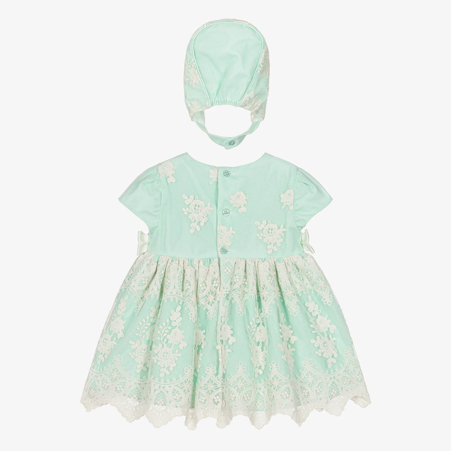 Miranda Baby Girls Green Lace Dress Set 5 Miranda Baby Girls Green Lace Dress Set - Image 3