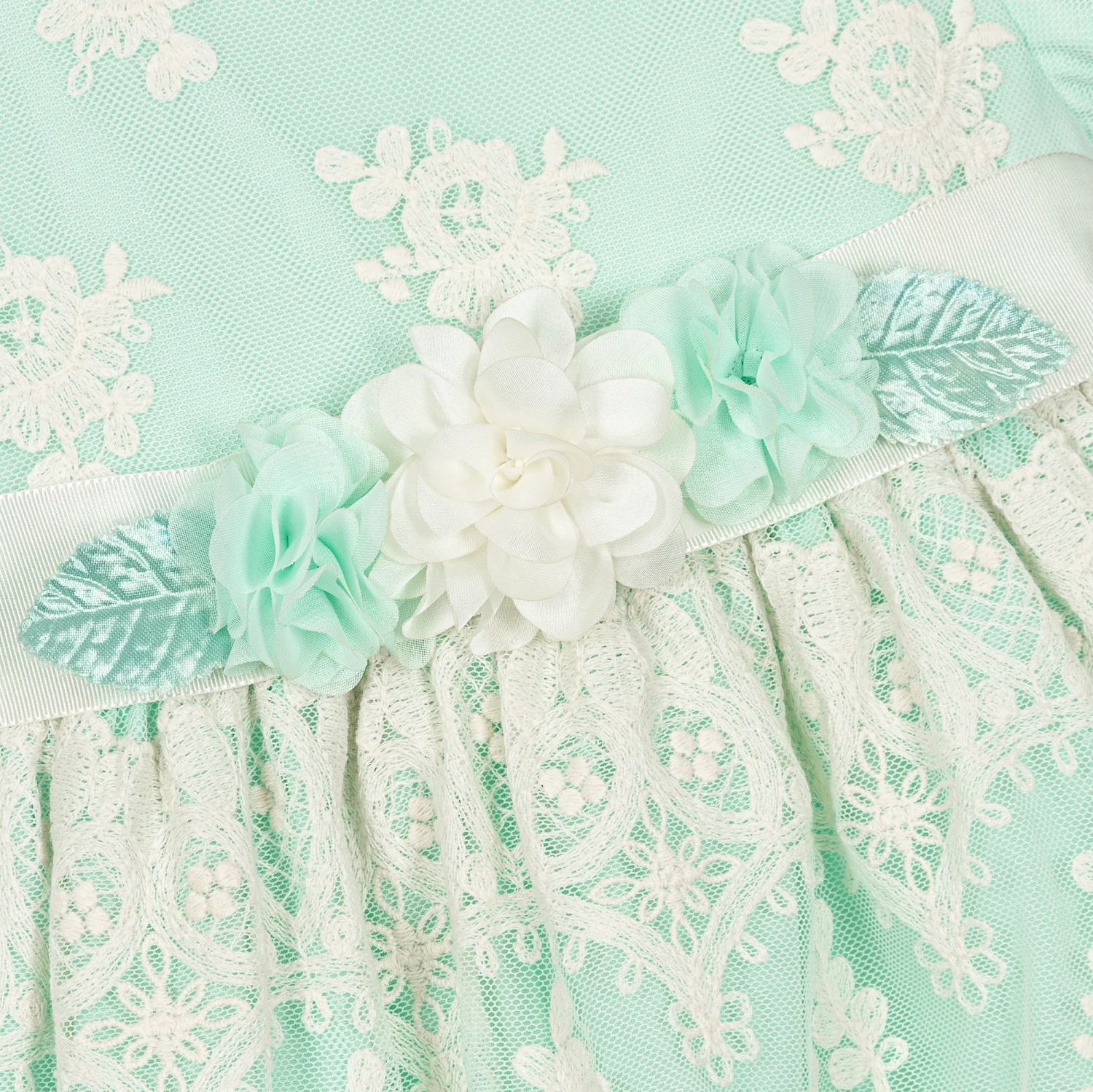 Miranda Baby Girls Green Lace Dress Set 6 Miranda Baby Girls Green Lace Dress Set - Image 4