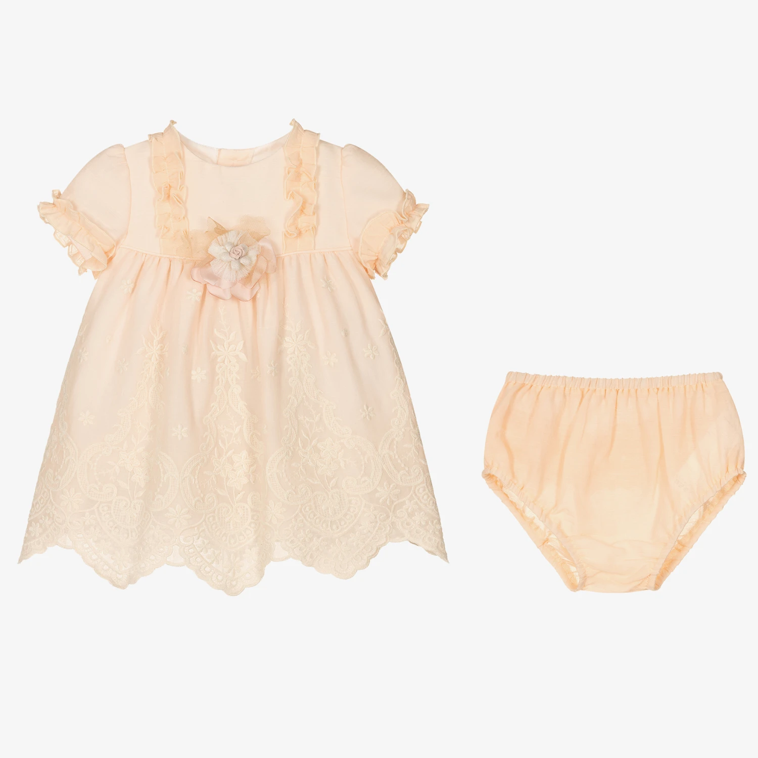 Miranda Baby Girls Pink Lace Dress Set 6 Miranda Baby Girls Pink Lace Dress Set - Image 4