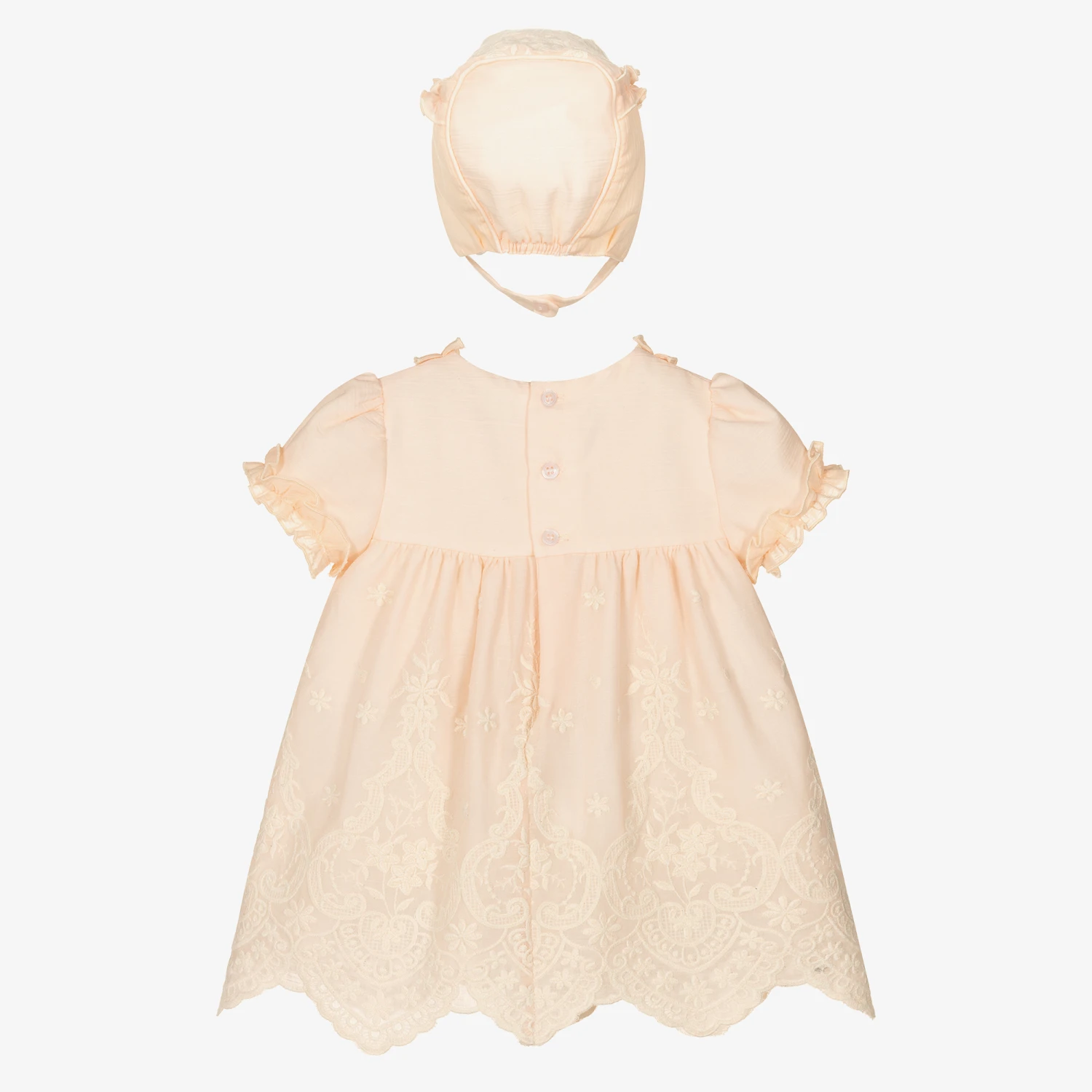 Miranda Baby Girls Pink Lace Dress Set 5 Miranda Baby Girls Pink Lace Dress Set - Image 3